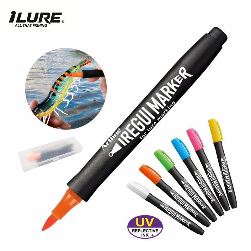 Fishing Equipment Lures - 新しい釣り道具 UV蛍光塗料ペン ソフトハードルアー用 イカ餌マーキング 釣り針 スパンコール