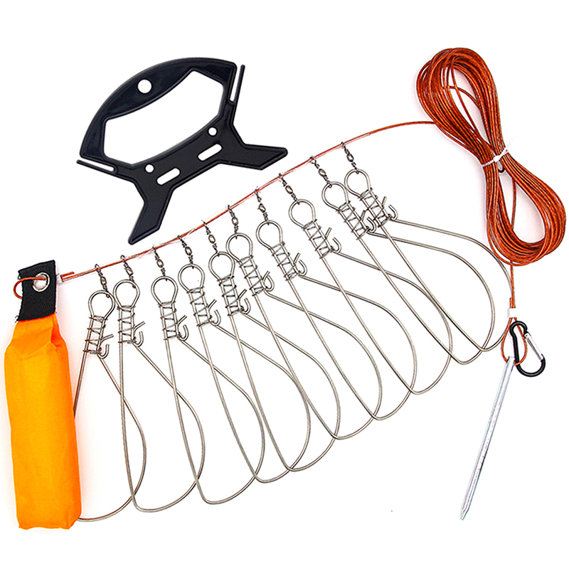 Fishing Equipment Guide - ● フィッシュロックバックル リール付き ステンレス鋼製ランヤード 5スナップフロート フィッシュストリンガー