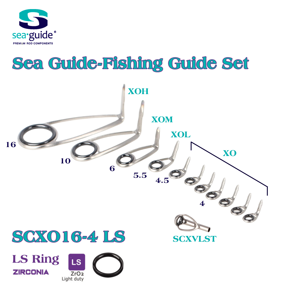 Fishing Equipment Guide - シーガイド シングルフットフィッシングガイド XOLSセット ステンレススチールフレーム ジルコニアリング スピニングフィッシングロッドビルダー