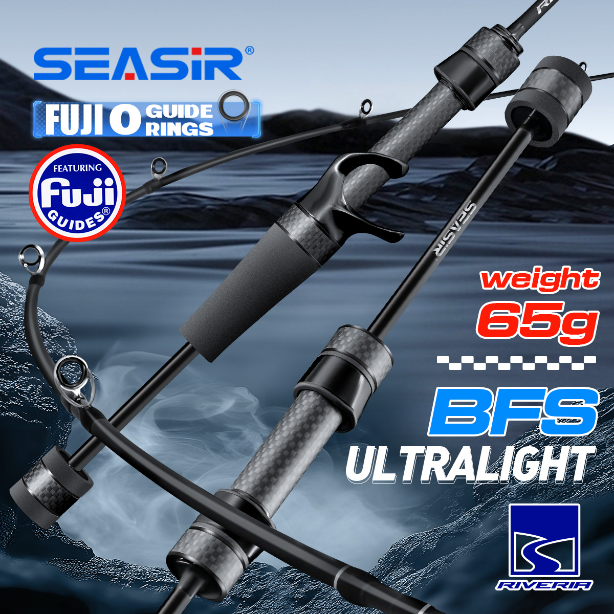 Fishing Equipment Guide - Seasir Riveria BFS 超軽量スピニングベイトキャスティング釣竿、FUJI O セラミックガイドリング、30T