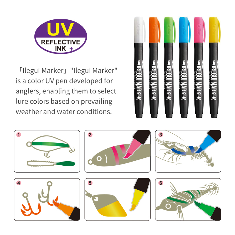 新しい釣り道具 UV蛍光塗料ペン ソフトハードルアー用 イカ - Fishing Equipment Lures のレビューと価格