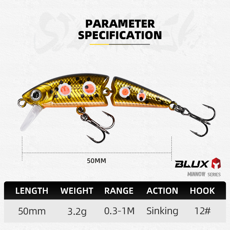 BLUX DR.ミノー ジョイント 50S スイムベイト 5 - Fishing Equipment For Trout のレビューと価格