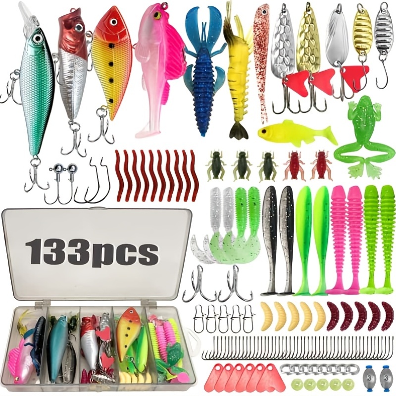 133点入りプレミアム釣りルアータックルボックスキット 釣り - Fishing Equipment For Trout のレビューと価格