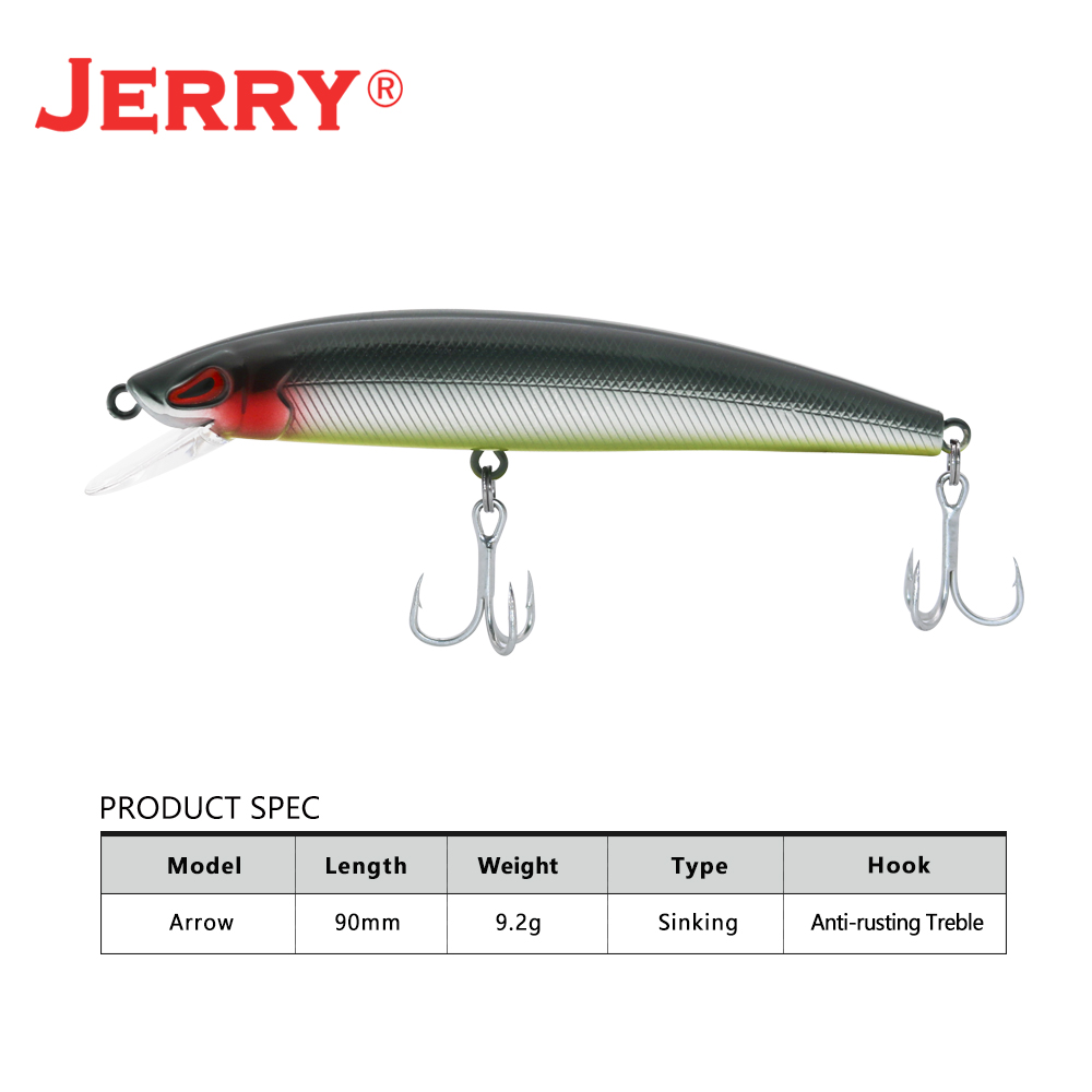 Jerry 矢印シンク鋳造ロットトローリングミノー餌90ミリ - Fishing Equipment For Trout のレビューと価格