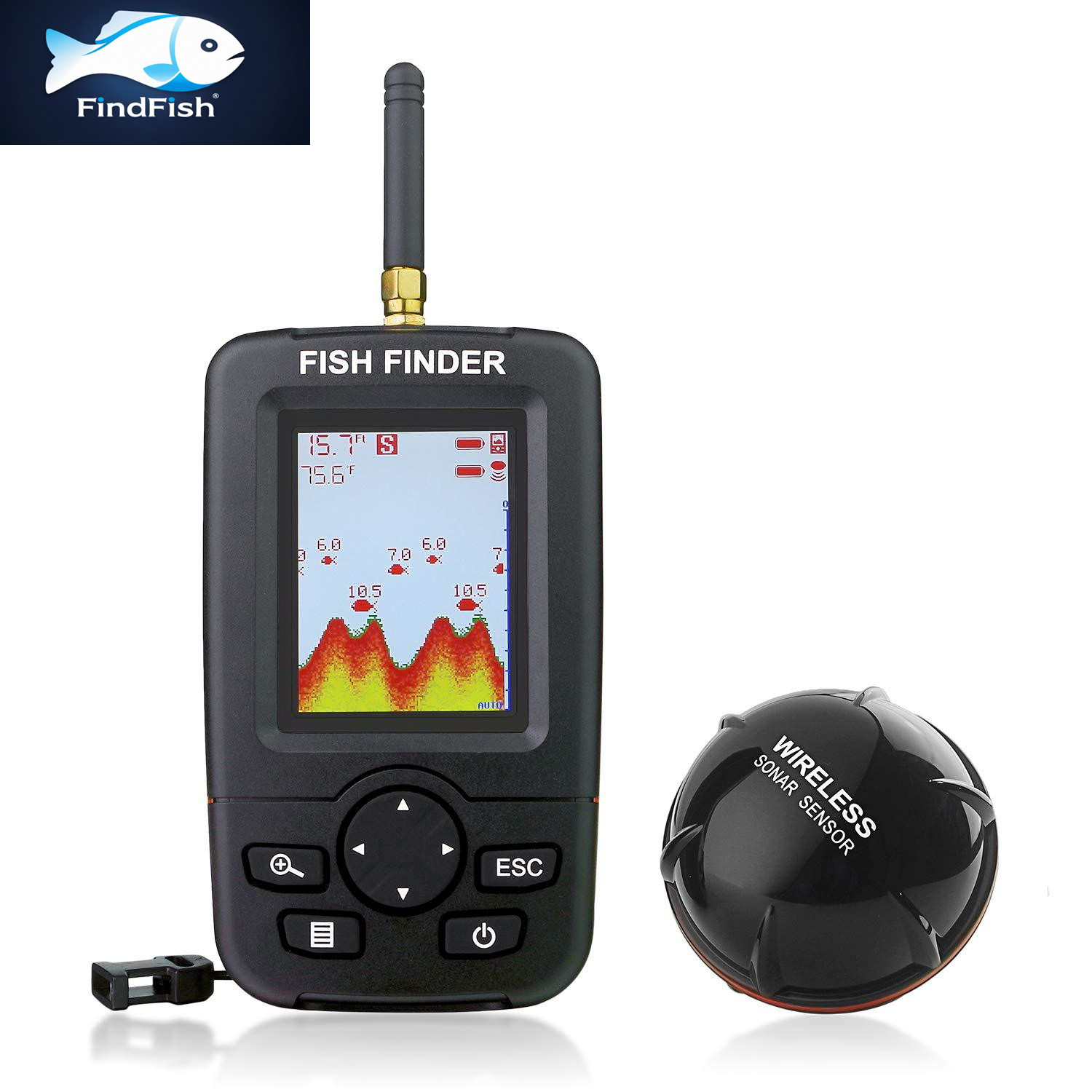 100 メートルポータブルソナー魚群探知機釣りルアーエコーサ - Fishing Equipment English のレビューと価格