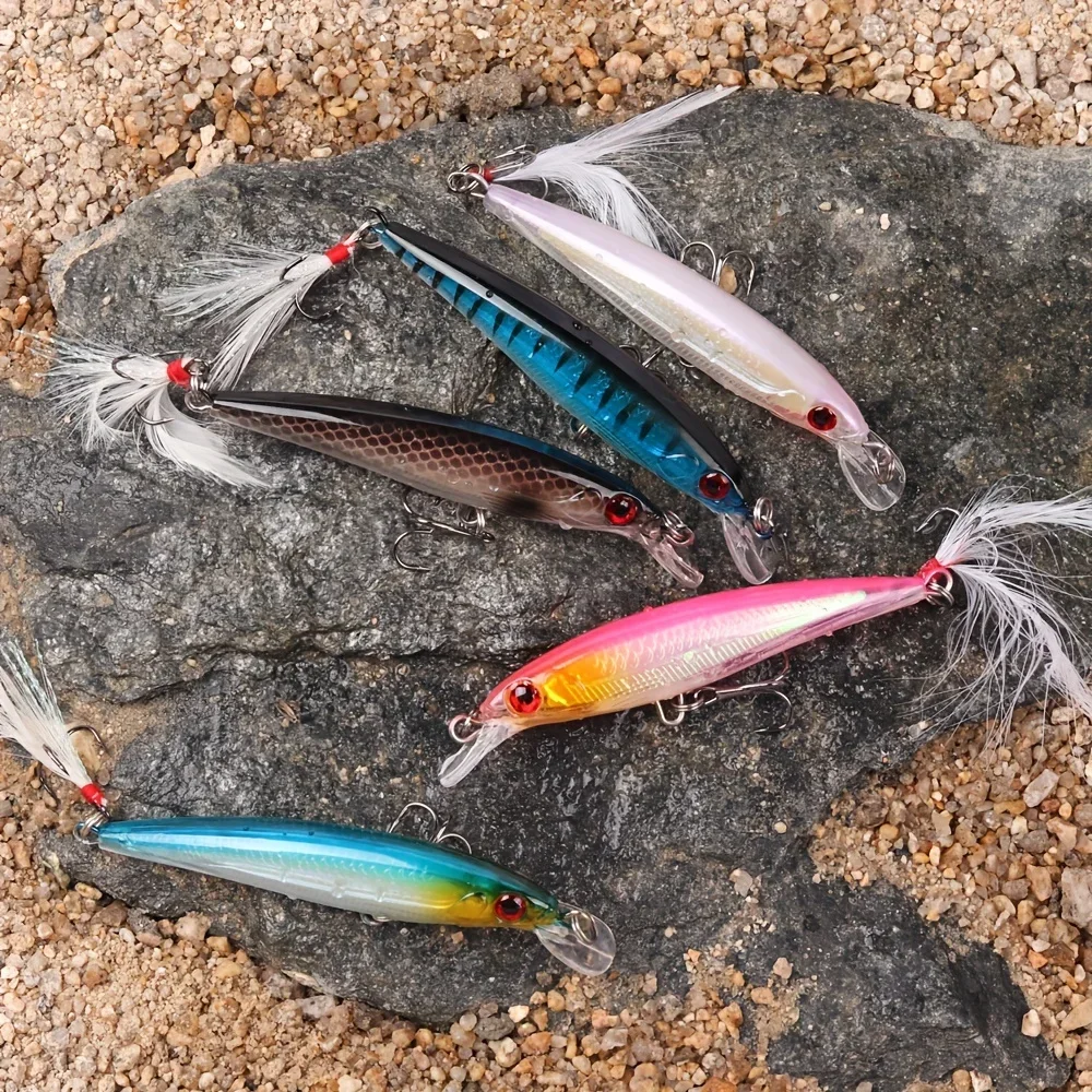 3Dレーザーアイミノールアー,フェザー付きハードベイト,最大 - Fishing Equipment Lures のレビューと価格